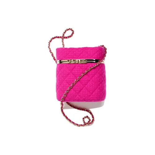 CHANEL 22K Осенний и Зимний Кашемир Твил Мягкий Шерстяной Сумка через плечо Сумка для макияжа Маленькая Женская Розовая
