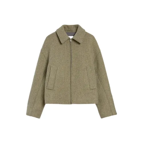 JIL SANDER Мужские куртки мшисто-зеленого цвета