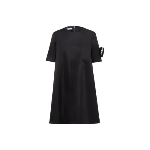 PRADA Короткий рукав Платье Женское Черное