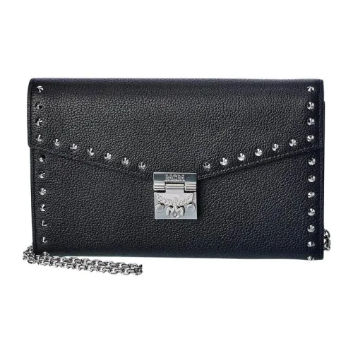 MCM Patricia Visetos Кожа Кошелек Женские Черный