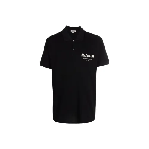 Alexander McQueen Мужское черное поло