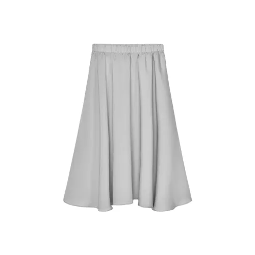 ZARA Голубо-серый Женские Повседневные Длинные Юбки