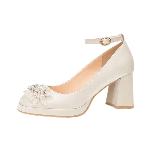 GOSO Грубый каблук Высокие каблуки Женские Абрикос