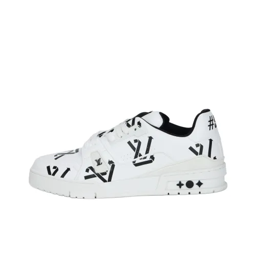LOUIS VUITTON Тренер Low Топ Стильные Скейтбординги Мужской Белый Черный