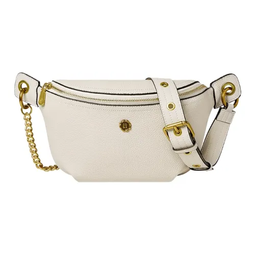 Narandu Сумка через плечо из крупнозернистой текстуры коровьей кожи бананка большая женская слоновая серый экрю