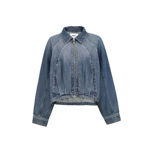 Only J34 390 Промытый деним синий Женское короткое пальто