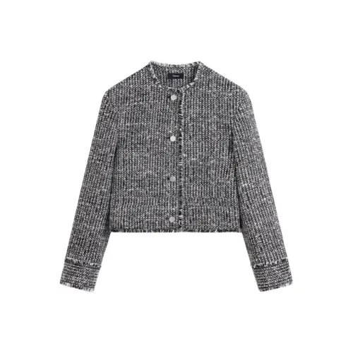 Theory Смешанное черное A0P Женское короткое пальто