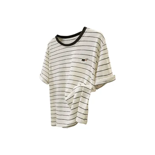 Cypress House Бежевый с Черными полосами Женские Рубашки T