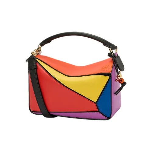 LOEWE Пазл Классический Корова Кожа Сумка через плечо Сумка Маленькая Женская Красная Желтая Фиолетовая