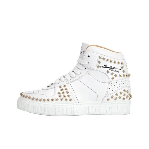 PHILIPP PLEIN Высокие кроссовки для скейтбординга унисекс белый золото