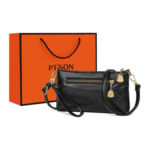 PT'SON Сумка через плечо из синтетической кожи обычная женская черная