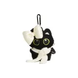 Белый шарф - Большой глаз, черный кот