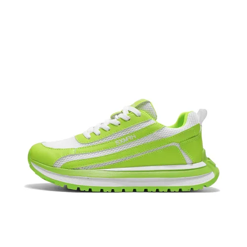 Binary Высота Увеличивающий Дышащий Устойчивый к Сверканию Низкий Топ Повседневный Мужской Белый Зеленый