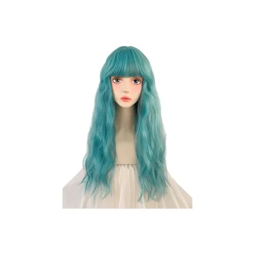 Gentle Welcome Синий Милый Элегантность Перука Яйцо Роллы Голова Большая волна Женский Группа Полная Набор Женский Lazy