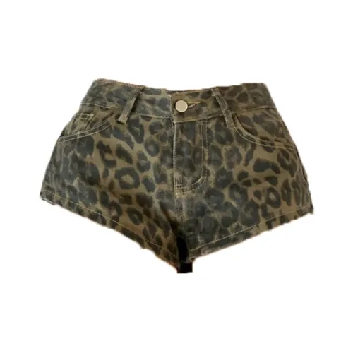NFV Леопардовый принт Женские джинсовые шорты