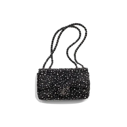 CHANEL Rhinestone Crystal Pearl Evening Bag Crossbody Bag Shoulder Bag Women's Black CHANEL Стразы Кристалл Жемчужный Вечерняя сумка Сумка через плечо Сумка на плечо Женская Черная