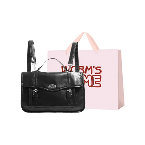 Worm's Home ПУ (полиуретан) Рюкзак Женские Черный