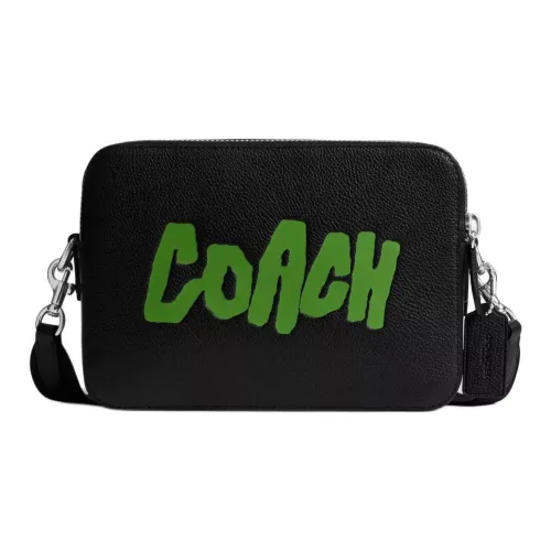 COACH Charter Кожа Сумка через плечо Сумка на плечо Средняя Женская Черная