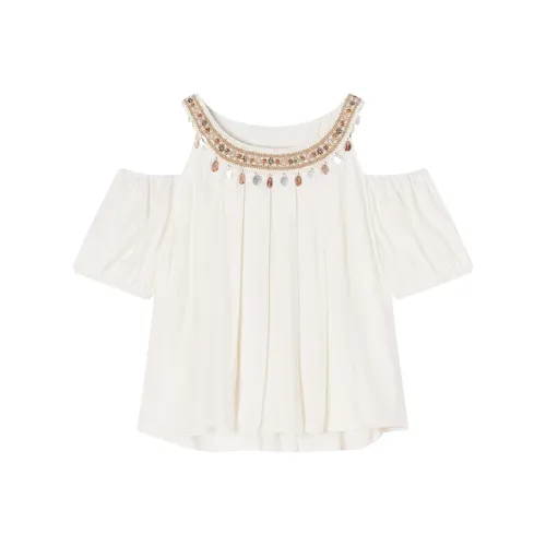 XIANGYING Цапельно-белый Женские Рубашки