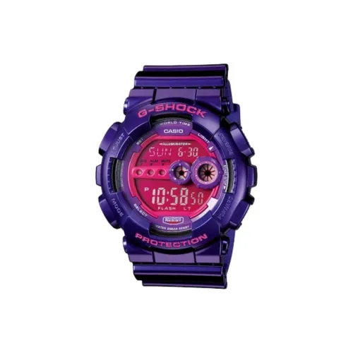 CASIO Crazy Colors Collection Кварцевый механизм Смольный ремешок Часы Мужские Розовый циферблат часов