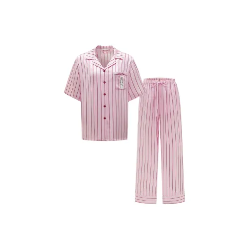 NOT JUST PAJAMA Розовые полосы Женские Пижамные комплекты