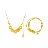 Браслет и ожерелье из меди с монетой "Тыква"