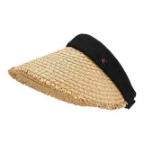Чёрная резинка, соломенное плетение, визор