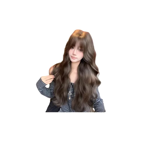 Gentle Welcome [Сладкий чай Каштановый] Перука для женских Корейский стиль Элегантность Фронтальная рваная Рябь Холодный Коричневый Полный парик