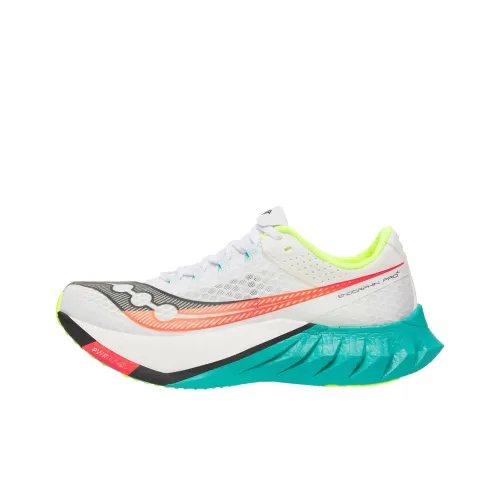 Saucony Endorphin Pro 4 Устойчивый к истиранию Низкий Топ Повседневные Беговые Кроссовки для Бега Мужские Белые