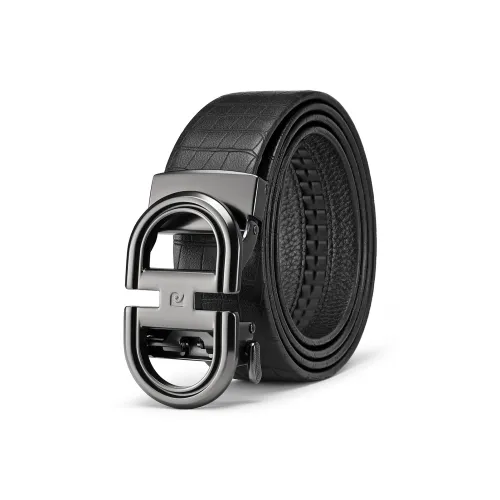 PIERRE CARDIN Ремни из крупнозернистой текстуры коровьей кожи Мужской Черный 3,45CM