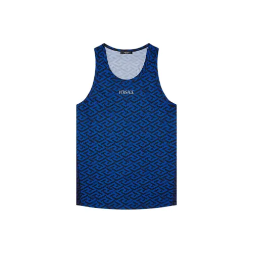 VERSACE Мужские майки синего цвета