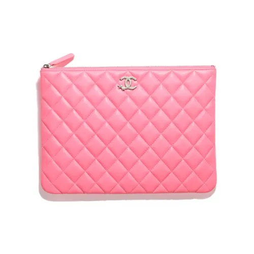 CHANEL Lambskin Clutch Women's Coral Pink CHANEL Клатч из овечьей кожи женский кораллово-розовый