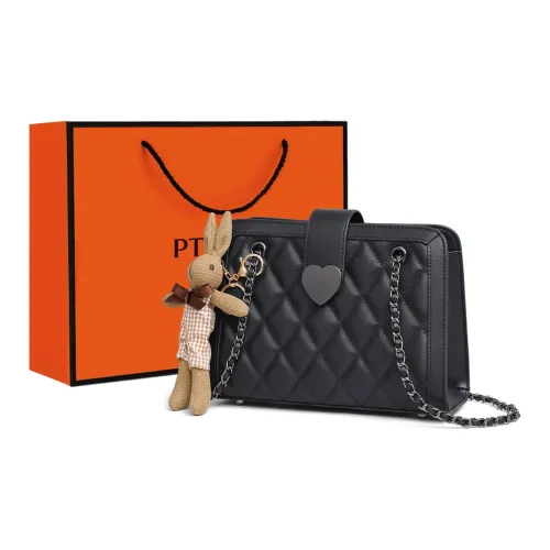 PT'SON Сумка через плечо из коровьей кожи стандартная женская черная