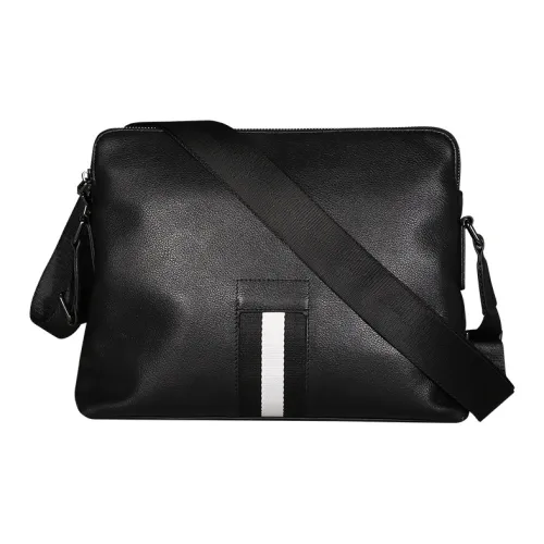 PESASRIE Сумка через плечо из натуральной коровьей кожи обычная мужская черная