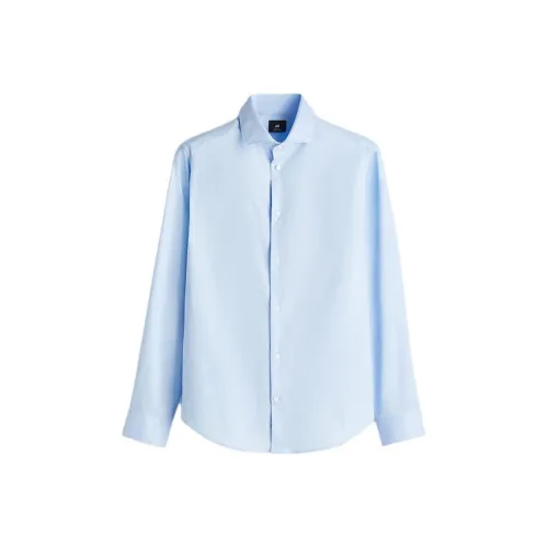 H M Blue Men's Shirts H M Синие Мужские Рубашки