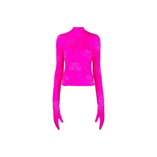 Balenciaga Стандартная футболка женская розовая узкий крой