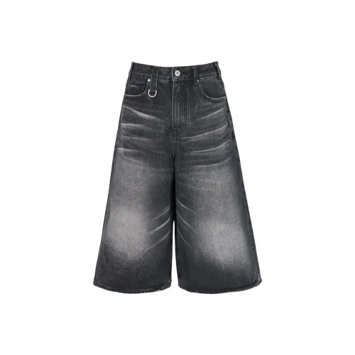 Wen Shan Женские джинсовые шорты черно-серого цвета