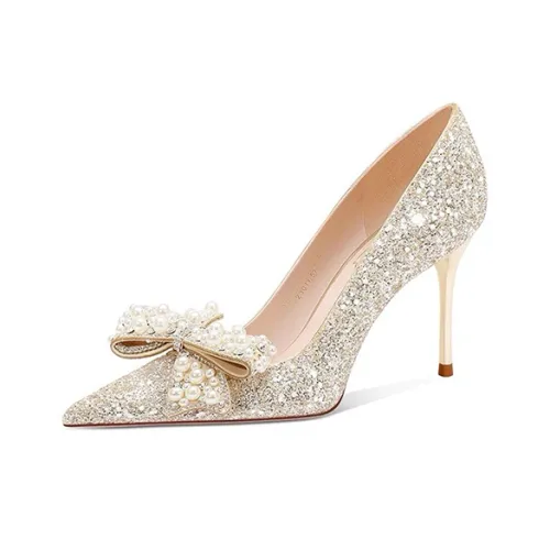 ANGEL BOY Узкий каблук Высокие каблуки Женские Серебристая луна