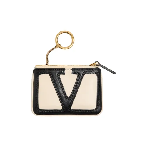 Valentino Sheepskin Key Pouch Женские Butter White Black