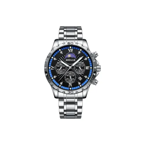 BAOGELA Кварцевый механизм ремешок из нержавеющей стали черный циферблат мужские часы