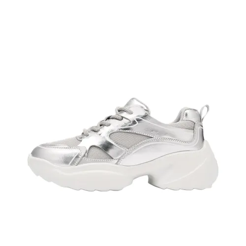 73Hours CLOSED On Sundays Устойчивые к истиранию Низкие Кроссовки с Толстой Подошвой Женские Серебряные