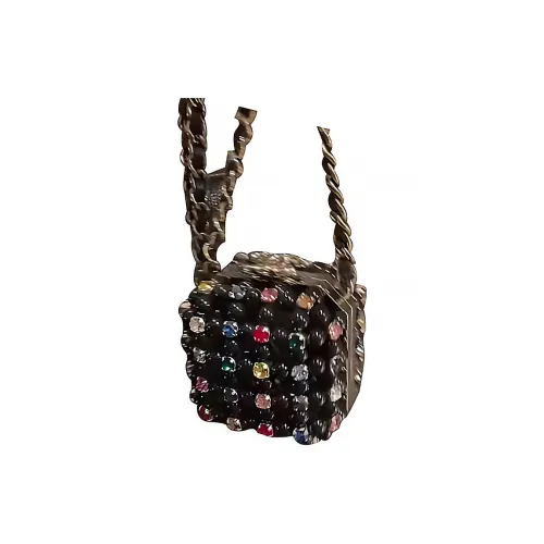 CHANEL Глазурованный жемчуг с стразами Вечерняя сумка Сумка через плечо Маленькая женская Черный и разноцветный