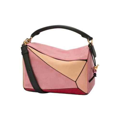 LOEWE Пазл Замша Коровья кожа Сумка через плечо Сумка Маленькая Женская Розовая