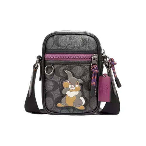 COACH X DISNEY Terrain11 Disney Samp Кролик Коллаборация Покрытый холст с Телячья кожа Сумка через плечо Мини