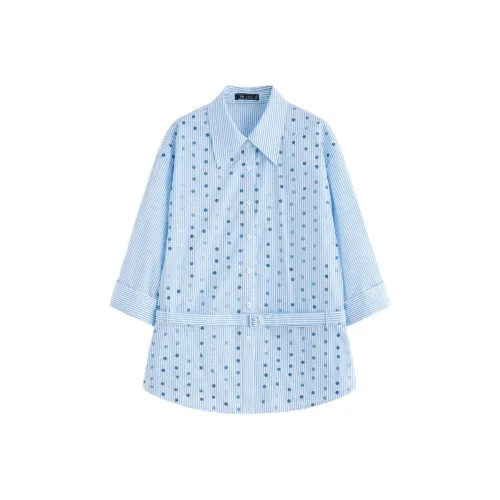 FANSILANEN Небесно-синие полоски Женские рубашки