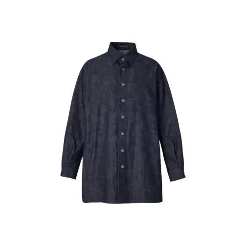 ANREALAGE Индиго Мужские Рубашки