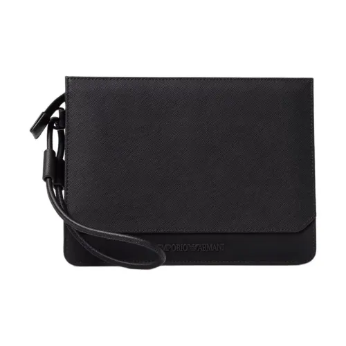 EMPORIO ARMANI ПУ (полиуретан) клатч мужской черный