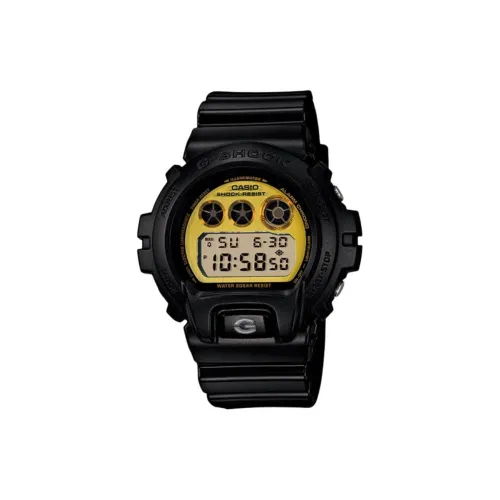 CASIO DW 6900PL 1DR Collection Кварцевый механизм Пластиковый ремешок Часы Мужские Золотистый циферблат