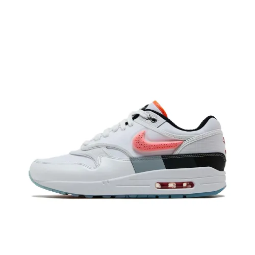 EA Спорт x Nike Air Max 1 Low Топ Беговые кроссовки Унисекс Белый Красный Черный