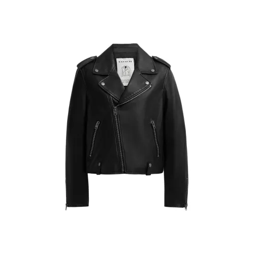 COACH Кожа Куртка Женская Черная